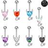 European & American Style G23 Titanium Zircon Devil Belly Button Ring, 14G Body Piercing Jewelry