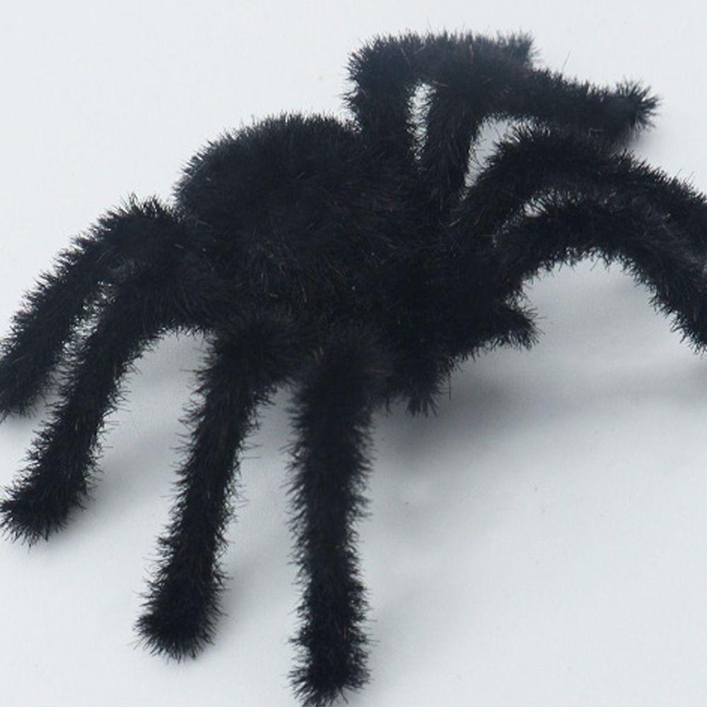Funny Flocking Black Spider 3D Artificial Spider Halloween Plush Spider  Learning Toys
