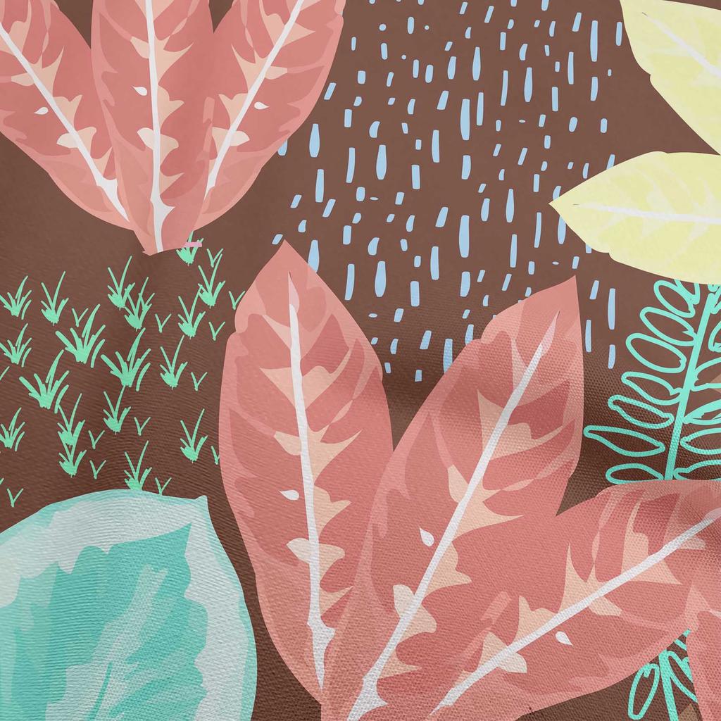 oneOone Cotton Flex Dark Teal Blue Fabric Tropical Leaves Quilting Supplies Print Sewing Fabric By The Yard 40 Inch