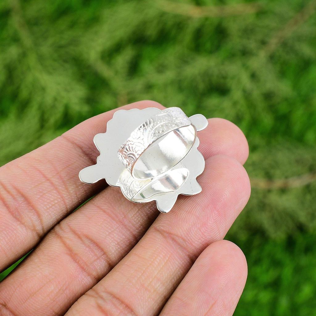 Sterling Silver Natural African Amethyst Flower Wedding February Promise Ring