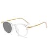 Elderly Ultra-light Anti-blue Photosensitive Gray Glasses Reading Glasses for Women Round Frame Retro Presbyopia Eyewear