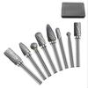 8pcs Tungsten Steel Grinding Head 6mm Carbide Mini Drill Diamond Burs Material Accessories Rotary File Metal Milling Cutter Tool