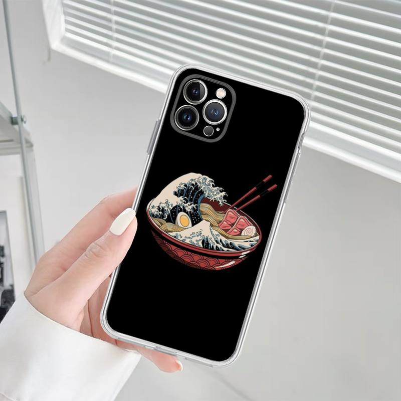 Great Ramen Wave Japan Phone Case Silicone Soft for Iphone 14 13 12 11 Pro Mini XS MAX 8 7 6 Plus X XS XR Cover