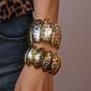 Fashionable Leopard Print Wide Bangle Europe American Style Exaggerated Bracelet Gift