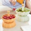 Pumpkin Snack Holder with Lid Pumpkin Fruit Bowl Stand Sturdy Fork Storage Organizer Halloween Thanksgiving Fall Party Decor Candy Box Tray for Snacks