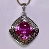 925 Sterling Silver Pink Tourmaline Natural Pendant 35 Ct Gemstone CERTIFIED My.pd-7-k