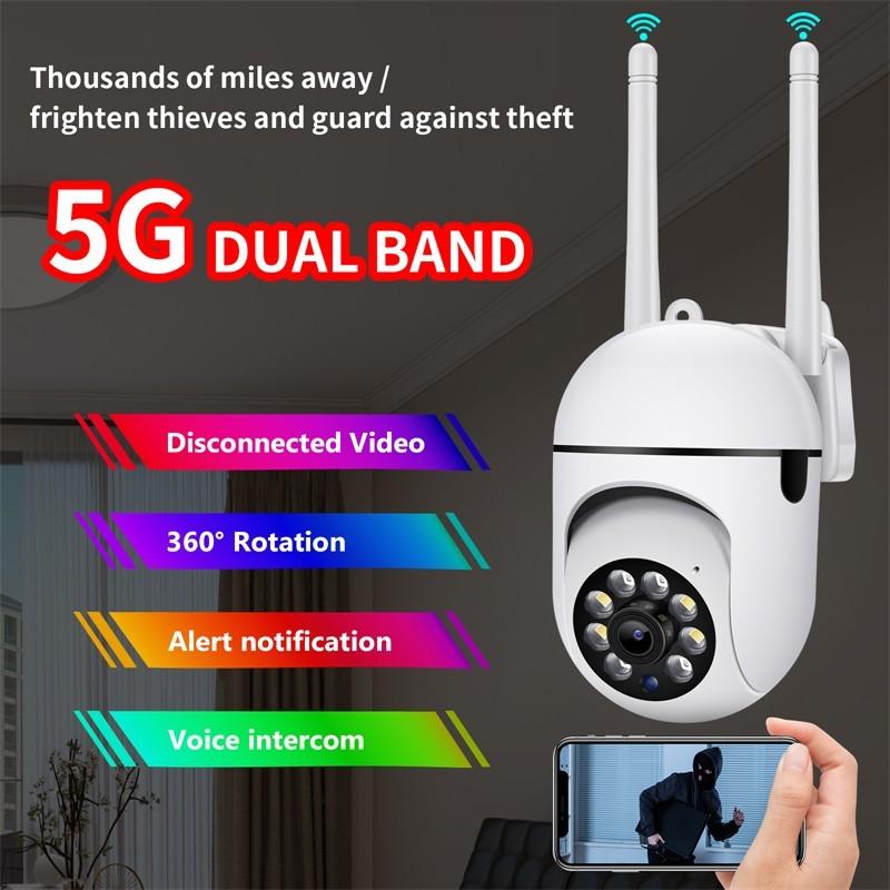 5G&2.4G Dual Band Surveillance 200W 1080p Outdoor Panoramic Camera Built-In Microphone And Speaker Support Amazon Alexa&Google Assistant