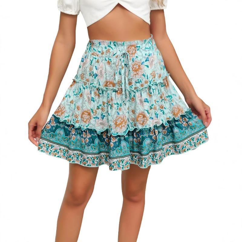 Женская летняя повседневная юбка в стиле бохо-шик со свободной талией