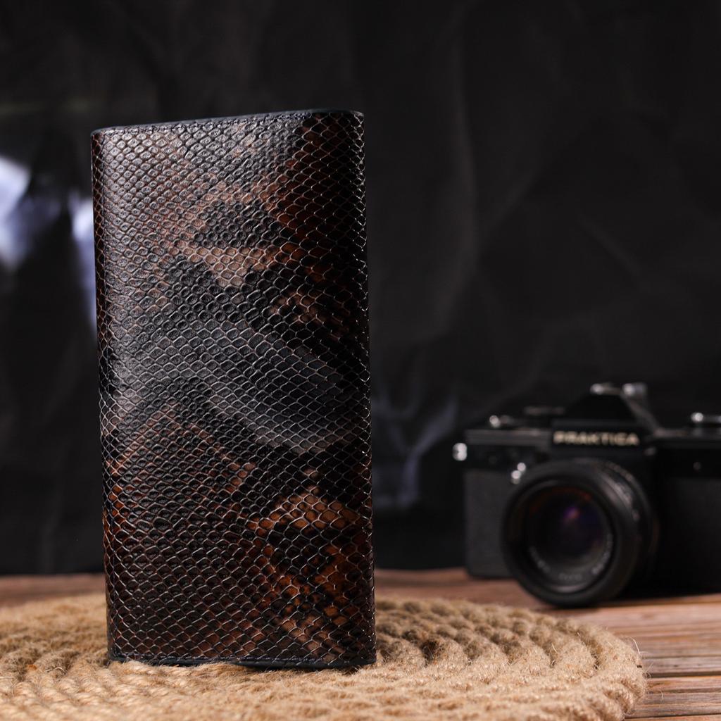 Beautiful Roomy Women's Wallet Made of Genuine Leather with Snake Embossing CANPELLINI Wallet 21663 Multicolored