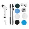 8 In 1 Electric Cleansing Brush Handheld Long Handle 25W Charging Cordless Shower Scrubber for Tub Tile Floor Car Black
