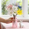 Hand-Blown Glass Flower Decoration with Wire Stem Handmade Colored Glaze Floral Figurine Home Living Room Office Table Flower Vase Ornament