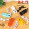 4 Ports USB Charger Socket 2PD+2USB Wall Charger Universal Phone Power Strip