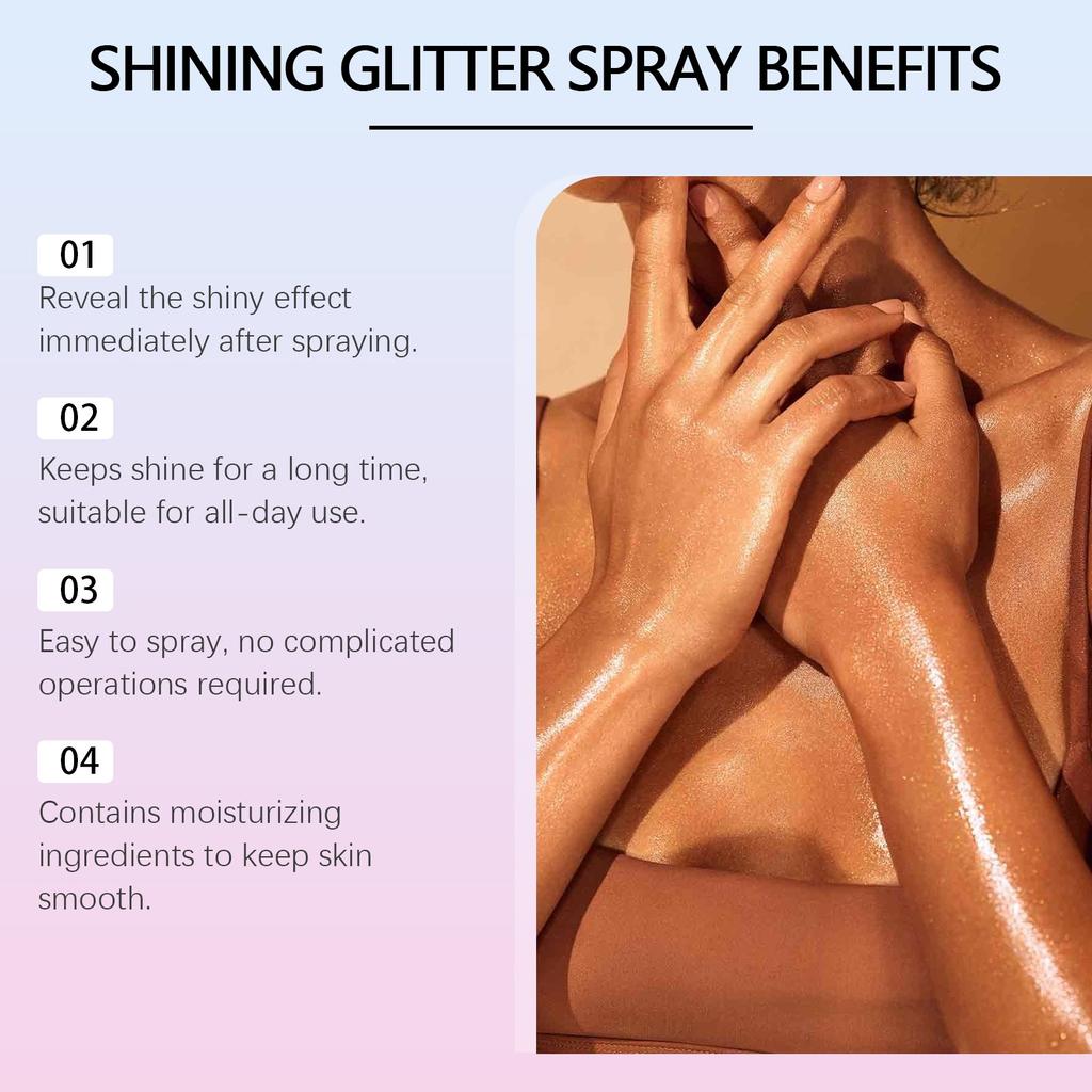 Body Flash Highlighter Spray Natural Stereoscopic Long-lasting Brightening Glitter 120ml