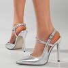 Spring Fashion Ankle Strap Women Pumps Pointed Toe Slingbacks Thin Heels Party Mule Ladies Shoes