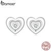 925 Sterling Silver Heart Starburst Stud Earrings Special and Stylishly Minimalist for Women Fine Jewelry