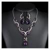 Women Necklace Earrings Set Luxury Symmetric Retro Rhinestone Hollow Out Anti-allergy Hanging