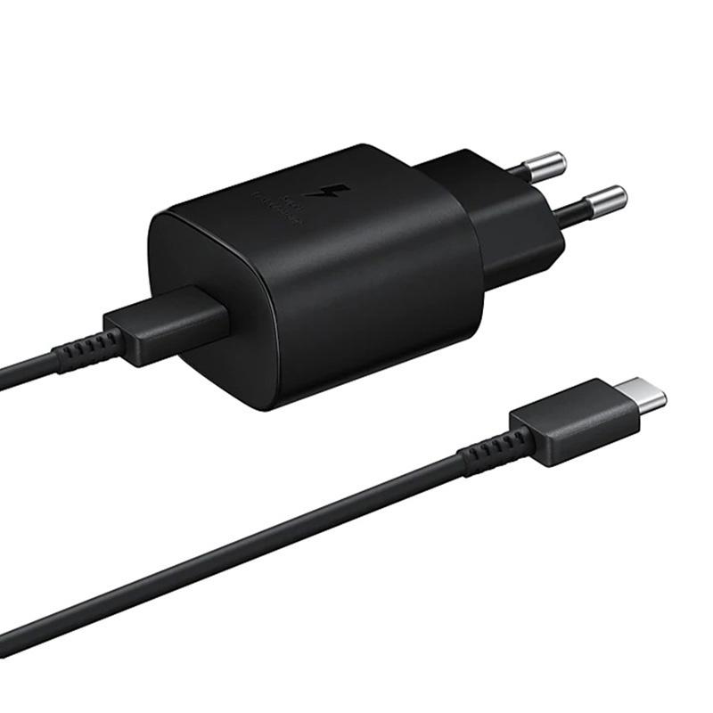 Charger 25W EU/US Power Adapter For Samsung Galaxy S22 S23 S21 S20 A72 A53 A33 A52 A32 F52 Type C Cable Super Fast For Samsung Galaxy S10 S9 S8