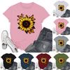 Women's Fashion Casual Printed Short Sleeve Round Neck Pullover Tops