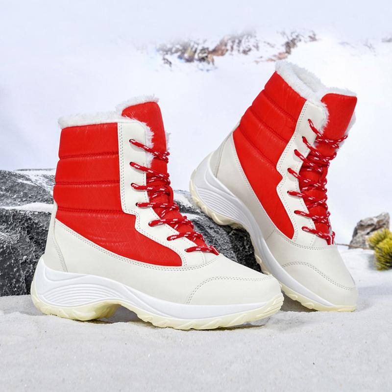 Fashion Winter Women's Casual Snow Boots Outdoor Comfortable Warm Plush Cotton Shoes Anti Slip Thick Soled Ankle Boots Shoes for Women