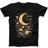 230 Gsm 100% Cotton Celestial Moon Boho Flowers Best Seller Funny Gift Black Tee T Shirt B362