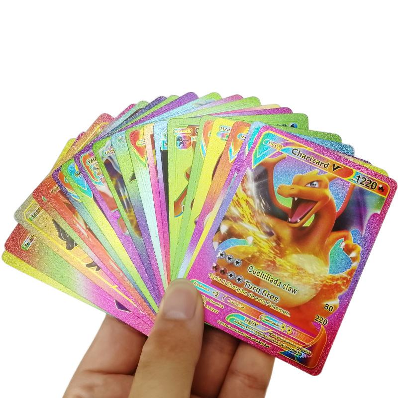 55Pcs Pokemon Cards VSTAR GX EX VMAX MEGA TAG TEAM Energy Trainer Charizard Pikachu Rare Collection Battle Card C05