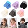Plus Velvet Kids Gloves Thick Full Finger Gloves Lovely Knitting Mittens  Baby Kids