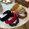Korean Hair Accessories Solid Color Cotton Crumpled Women's Head Hoop Wide Bezel Makeup Hairbands for Ladies Headwear