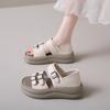 2025 Summer New Bag Heel Sandals Women's Shoes Summer Internet Celebrity Muffin Platform Soft Sole Roman Sandals Women Beach Shoes Women