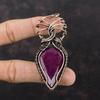 Faceted Kashmir Ruby Pendant Copper Wire Wrapped Pendant Handmade Copper Jewelry Amazing Pendant Wire Wrapped Gemstone Jewelry Gift For Her