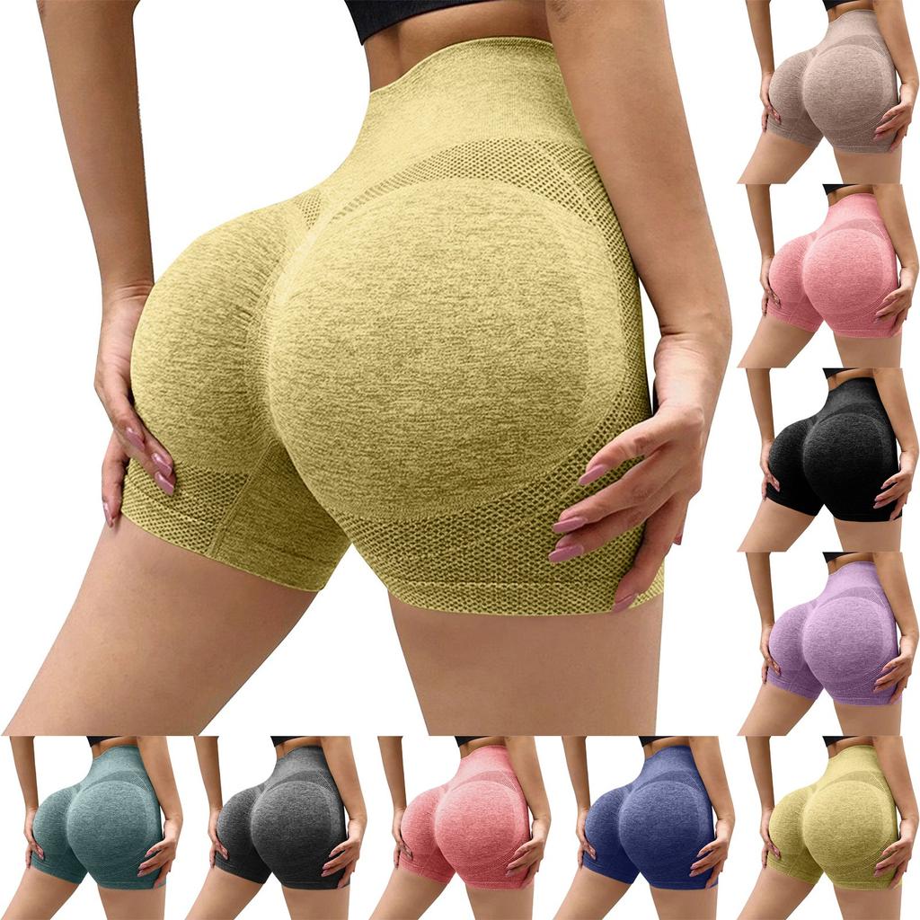 Women's Seamless Tight Fitting High Waisted Casual Shorts, Sports Yoga Shorts, Fitness Pants
