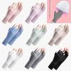 1 Pair Fingerless Gloves Summer Sunscreen Uv Protection Multicolor Gloves Woman Driving Gloves Stretch Female Touchscreen Ice