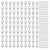 200pcs Necklace Clasp Silver Look Alloy Jewelry Clasps Lobster Clasps Jump Rings for DIY Bracelets