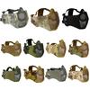 Foldable Tactical Half Face Protective Mask Mesh Lower Face Mask with Ear Protection for Military Paintball Hunting Airsoft