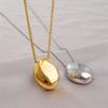 Oval Pendant Sweater Chain Fashion Thin Chain Charm Clothing Pendant Long Brushed Metal Collar Decoration Women Gifts