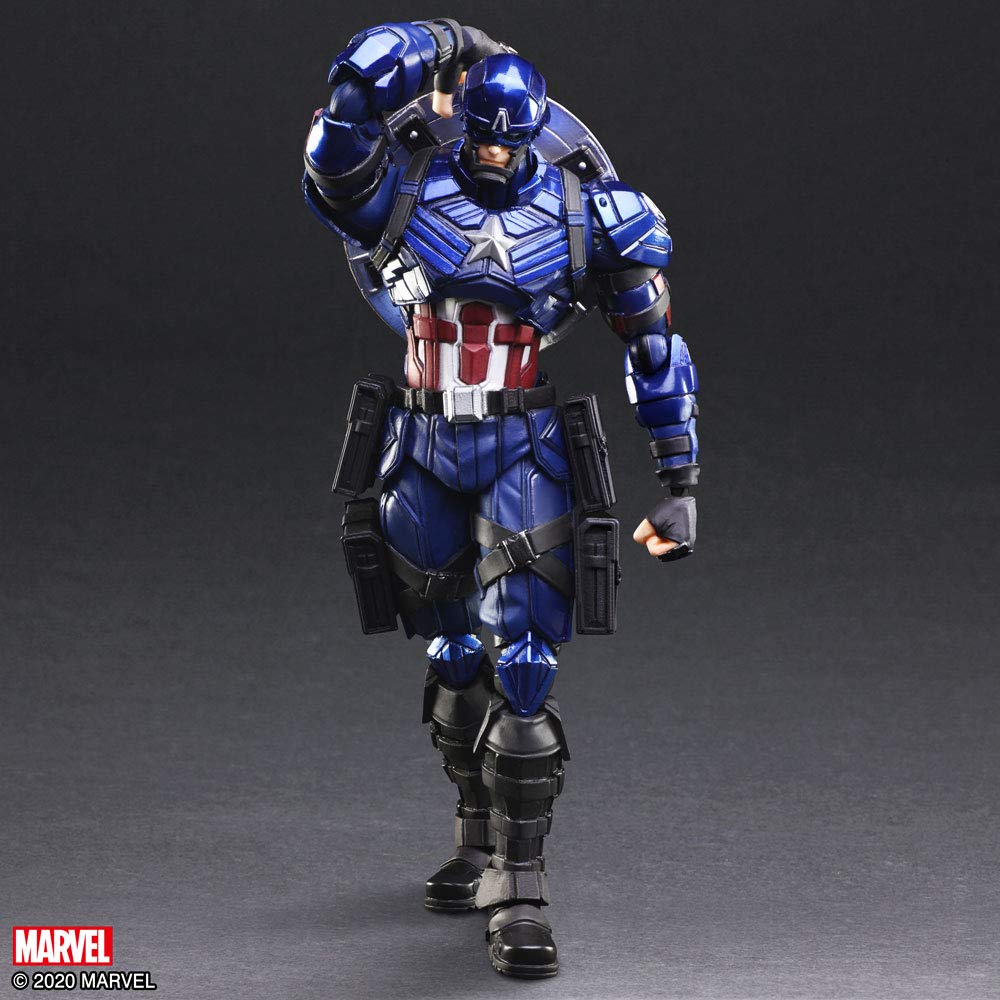 Marvel Universe Valiant Bring Arts DESIGNED BY TETSUYA NOMURA Captain America PVC Painted Movable Figure APR208844