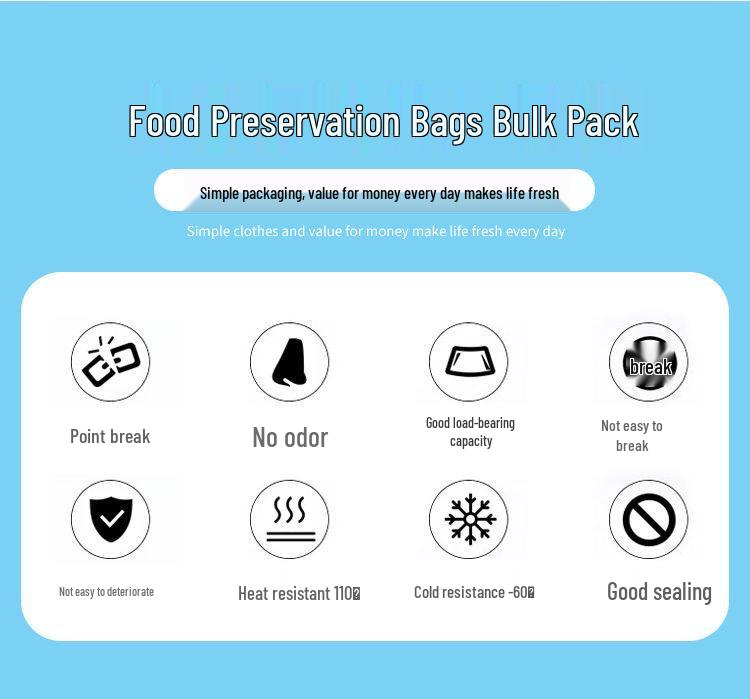 Transparent Food-Grade Fresh-Keeping Bags with Easy-Tear Design