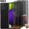 Lot-3 Tempered Glass Anti-Spy for Samsung Galaxy A52 4G-5G Glass Protection