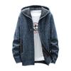 Men's Fall And Winter Casual Sweater Jacket Warm Knit Sweater Hooded Hoodie