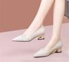 Zapatos De Mujer Women Fashion Pointed Toe Spring Square Heel Shoes for Office Work Lady Classic Career Shoes Ab660
