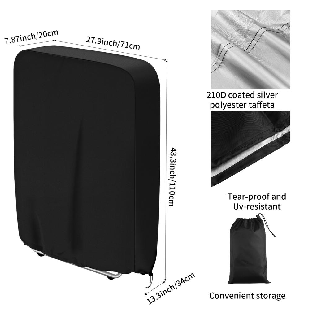 2Pc Folding Chair Cover Waterproof Outdoor Sun Lounger Cover Patio Reclining Chair Cover Garden Furniture Cover W/ Storage Bag