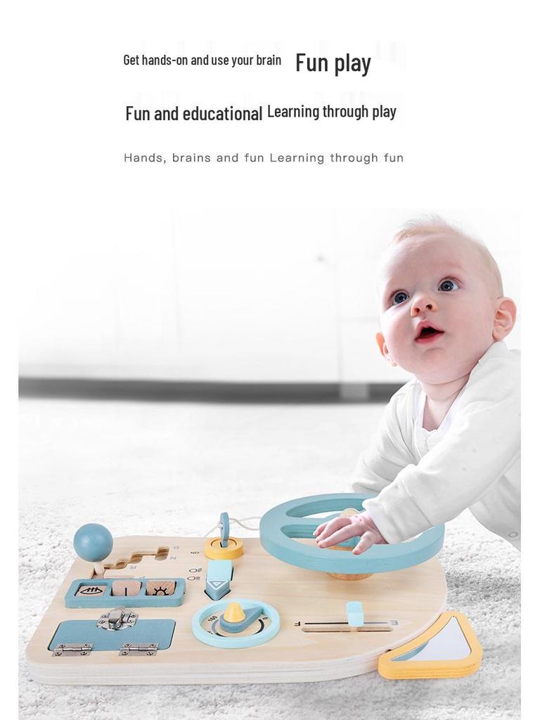 Montessori Baby Busy Box: Wooden Fine Motor Skill Toys for 1-3 Years