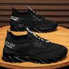 Spring/Autumn Men's Large Size Blade-soled Shoes Flying Weave Fitness Jogging Shoes