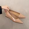 Fashion Inner Heightened Single Shoes Women's Summer New Pointed Toe Patent Leather Cover Foot Soft Sole Non-slip Flat Shoes