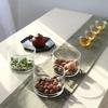 Tiered Glass Storage Jars Snack and Dried Fruit Organizer Glass Salad Bowl with Lid