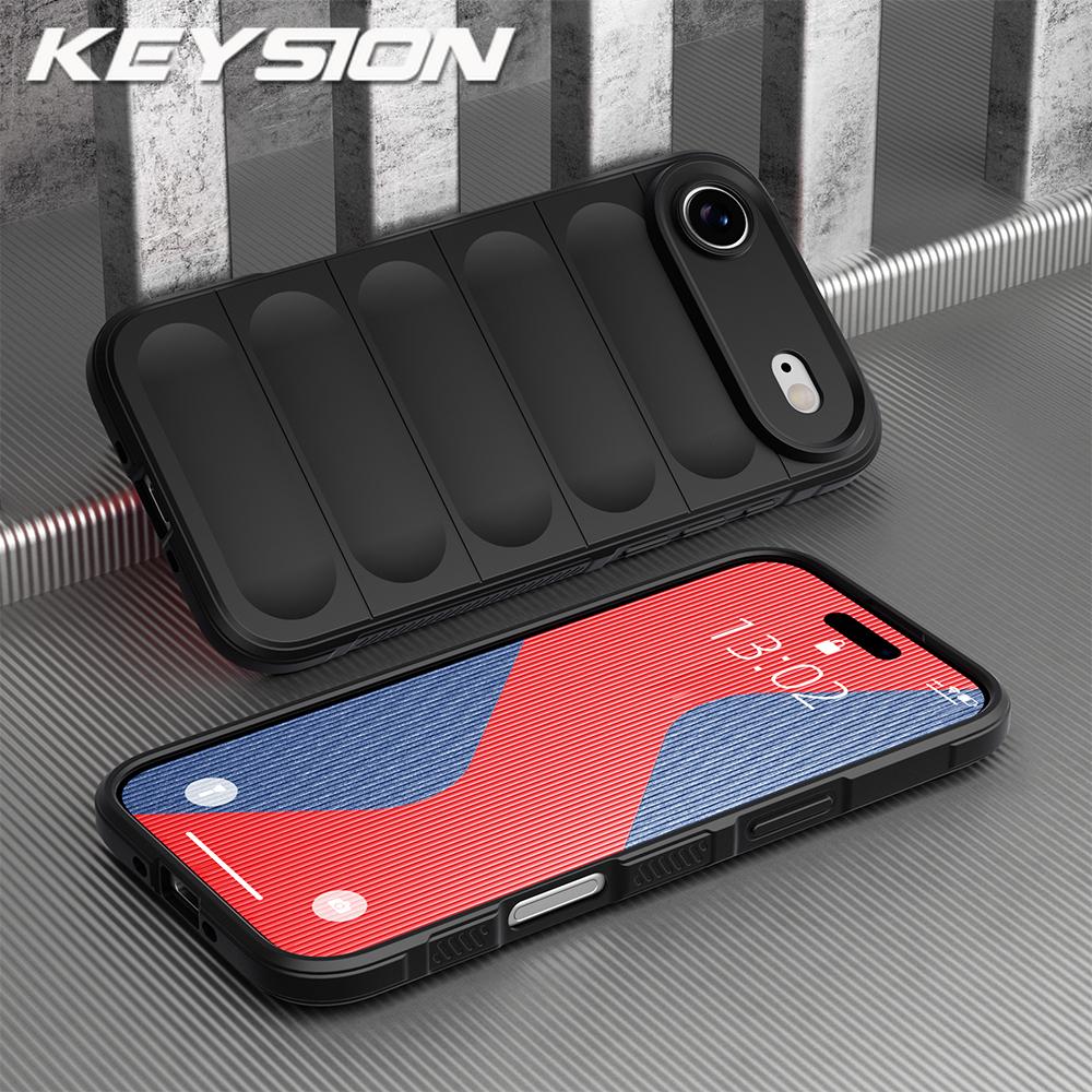 KEYSION Shockproof Matte Phone Case for iPhone 17 Pro Max 2025 Anti-skid Soft Silicone Phone Back Cover for iPhone 17 17 Air