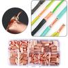 250Pcs/box Wire Ferrules Kit 7 Size Copper Crimp Connector Non Insulated Electrical Butt Terminal Assortment Kit