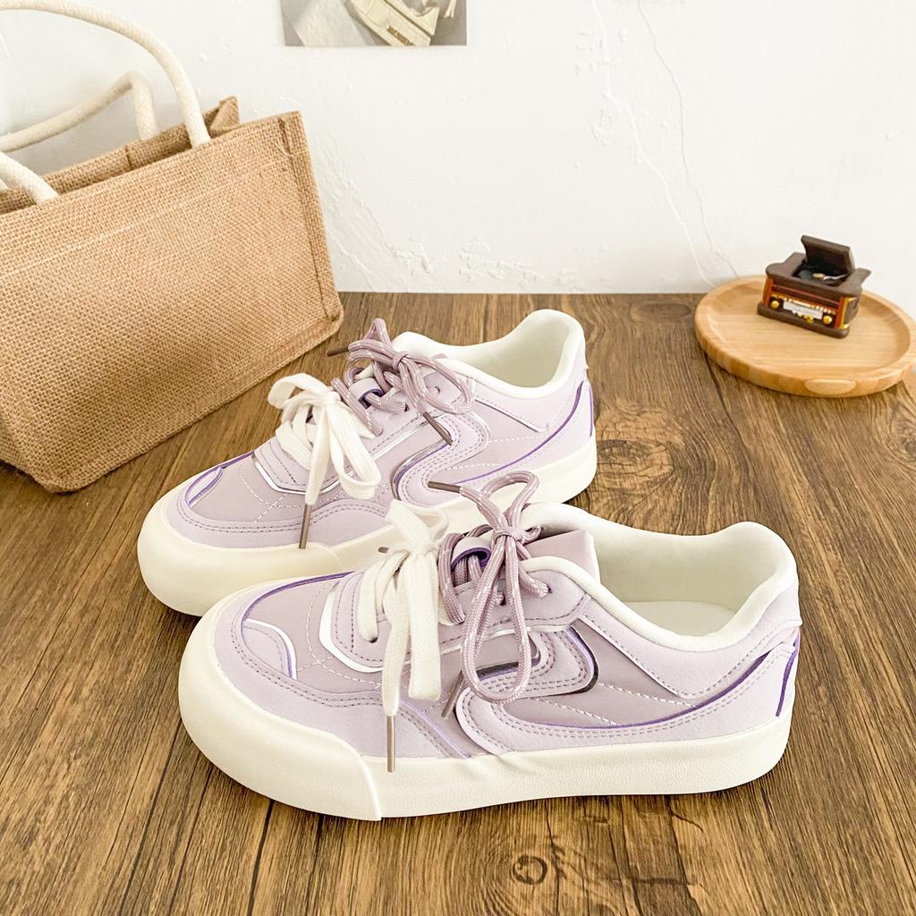 6636 Latex Insoles/retro Platform Shoes Women's Shoes 2025 New Casual Shoes Little White Shoes Board Shoes Ins Tide