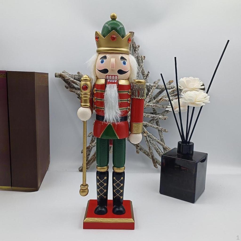 Traditional Wooden Nutcracker Ornament Christmas Decor Collectible Decoration Statue Figurine for
