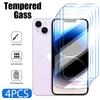 4Pcs Tempered Glass For iPhone 15 14 13 12 11 Pro Max Mini Screen Protector For iPhone 14 7 8 6S Plus 5 SE2022 XR X Xs Max Glass