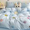 Bedding Pure Cotton Four-piece Set, Quilt Cover, Quilt Cover, Bed Sheet, Human Dormitory Three-piece Set